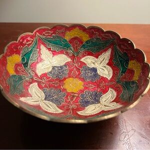 Colorful Decorative Brass Bowl